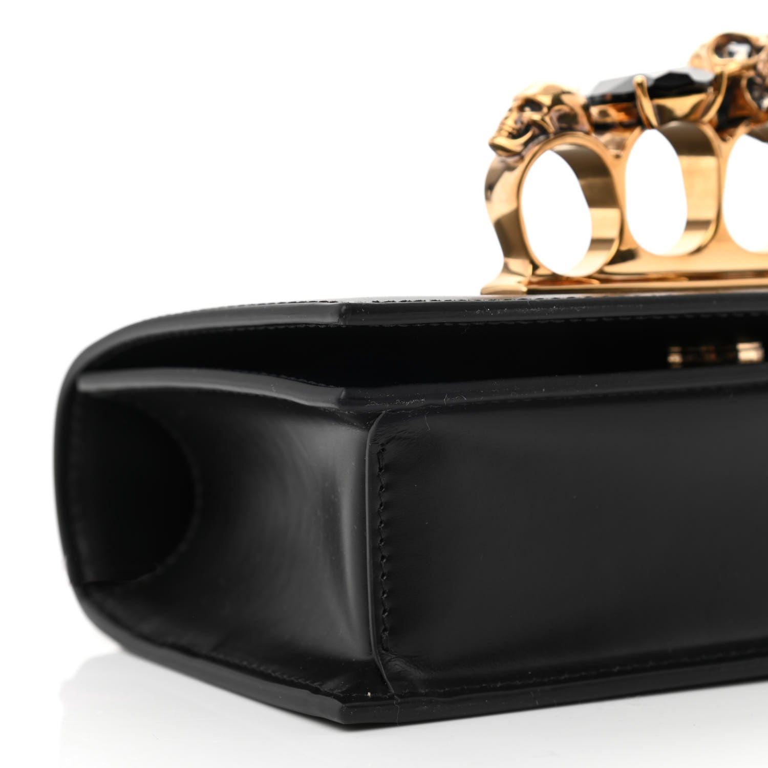 Alexander McQueen Calfskin Mini Jeweled Knuckle Satchel Black 8 of 10