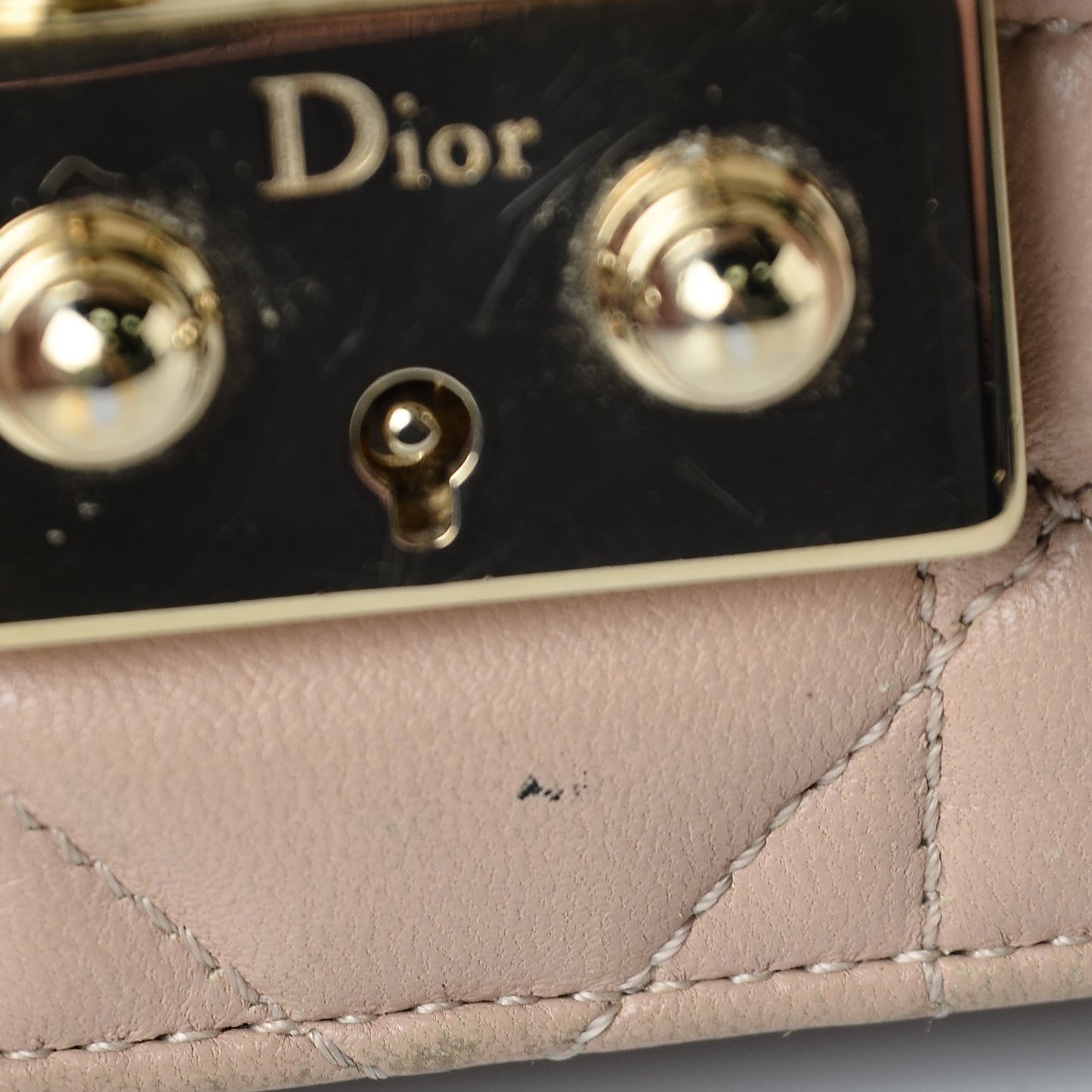 Lambskin Cannage Miss Dior Promenade Pouch Beige