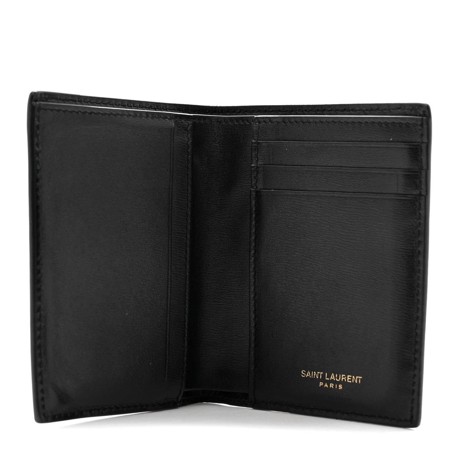 Calfskin Techno Credit Card Wallet Black