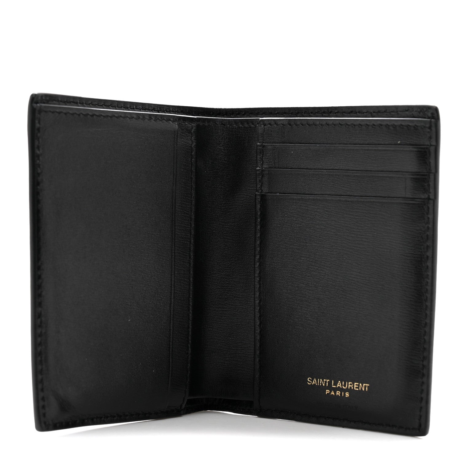 Saint Laurent Calfskin Techno Credit Card Wallet Black 5 of 9