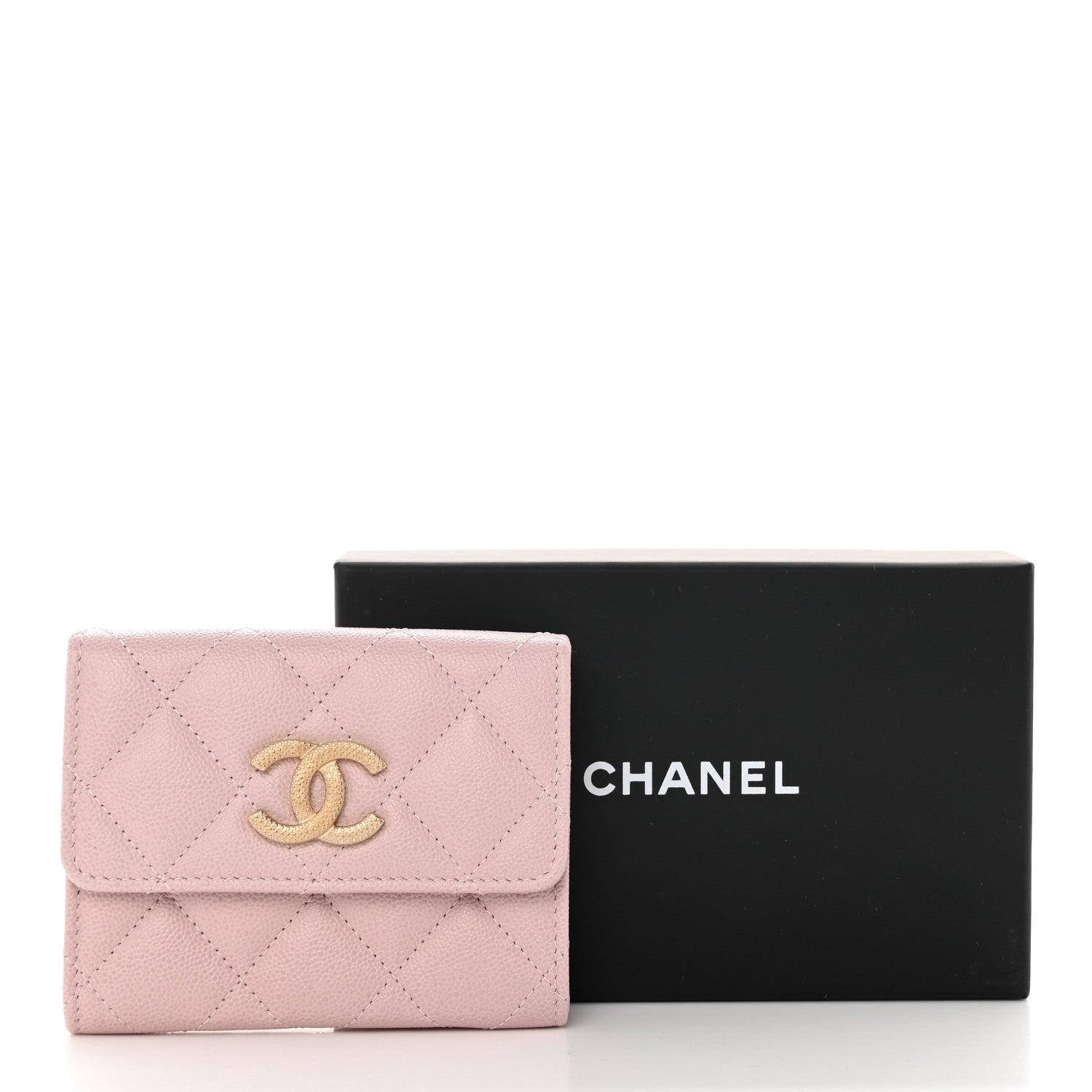 Chanel Caviar Quilted Studded CC Flap Card Holder Light Pink 9 of 9