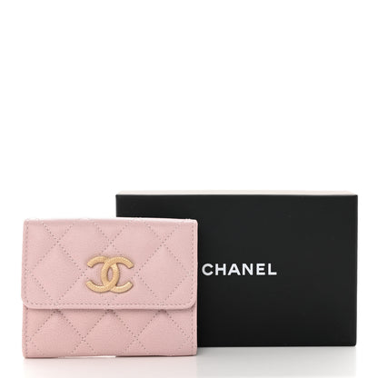 Chanel Caviar Quilted Studded CC Flap Card Holder Light Pink 9 of 9