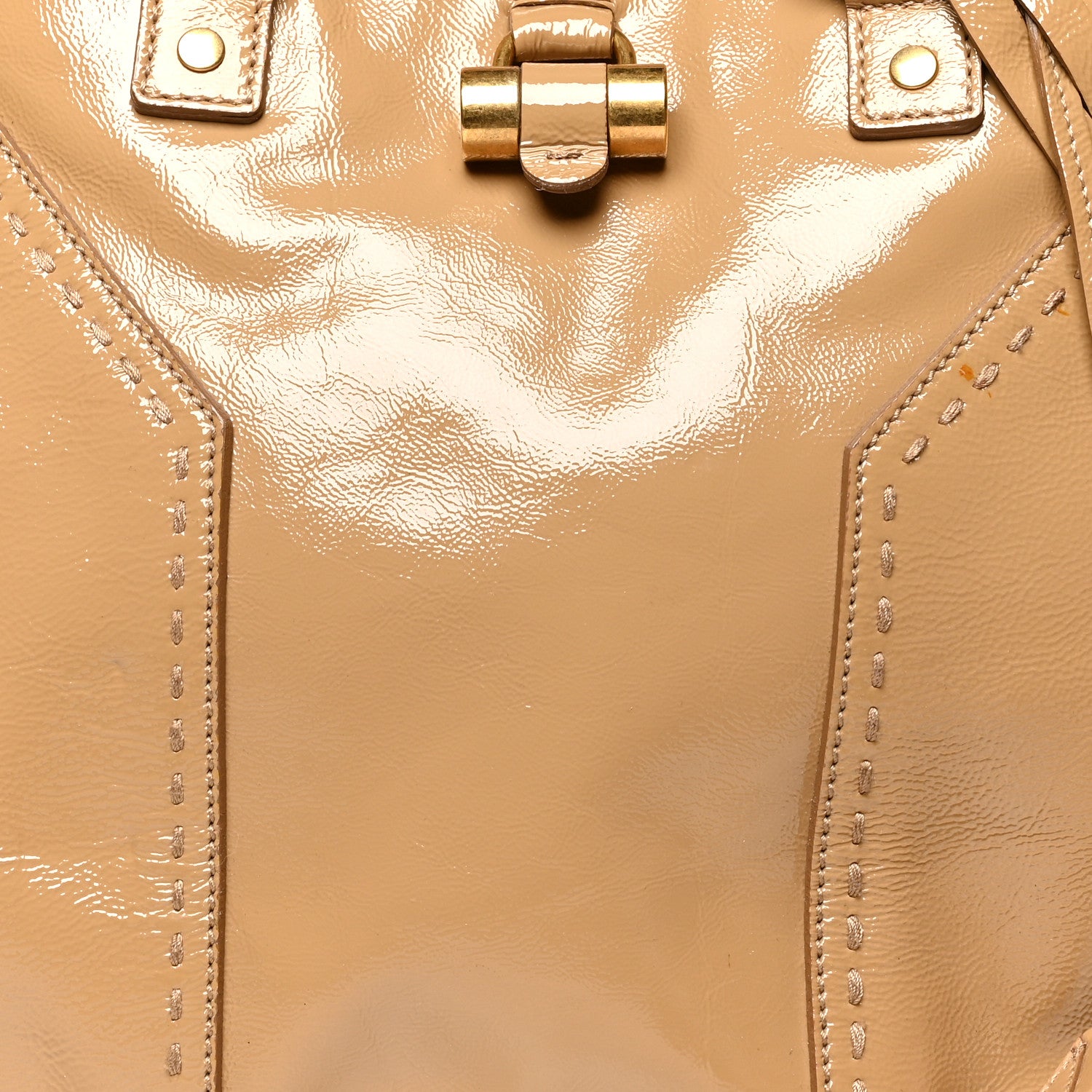 Saint Laurent Patent Oversized Muse Beige 7 of 11