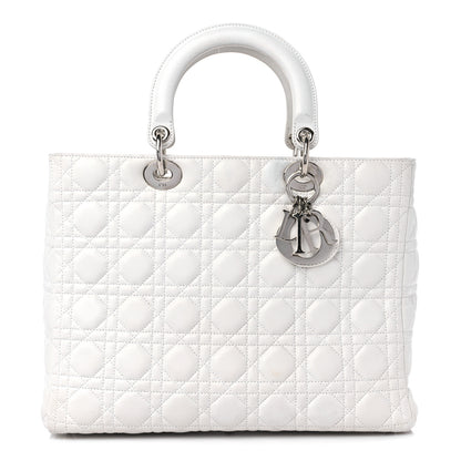 Christian Dior Lambskin Cannage Large Lady Dior White 1 of 12