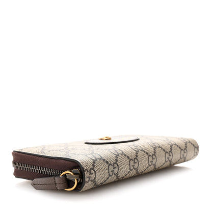 Gucci GG Supreme Monogram Neo Vintage Zip Around Wallet Beige Crop New Acero 4 of 8