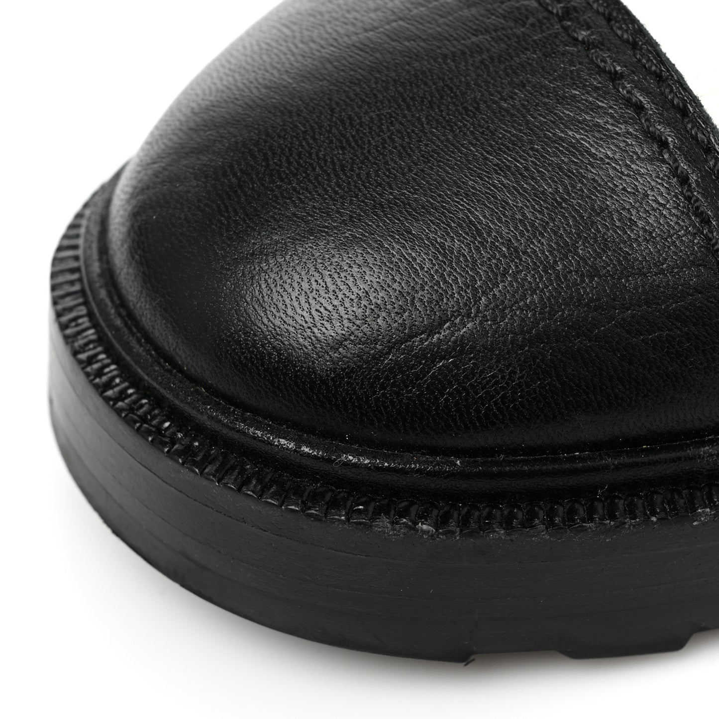 Lambskin Grained Calfskin CC Cap Toe Short Boots 39.5 White Black