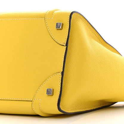 Celine Drummed Calfskin Mini Luggage Citron 10 of 19