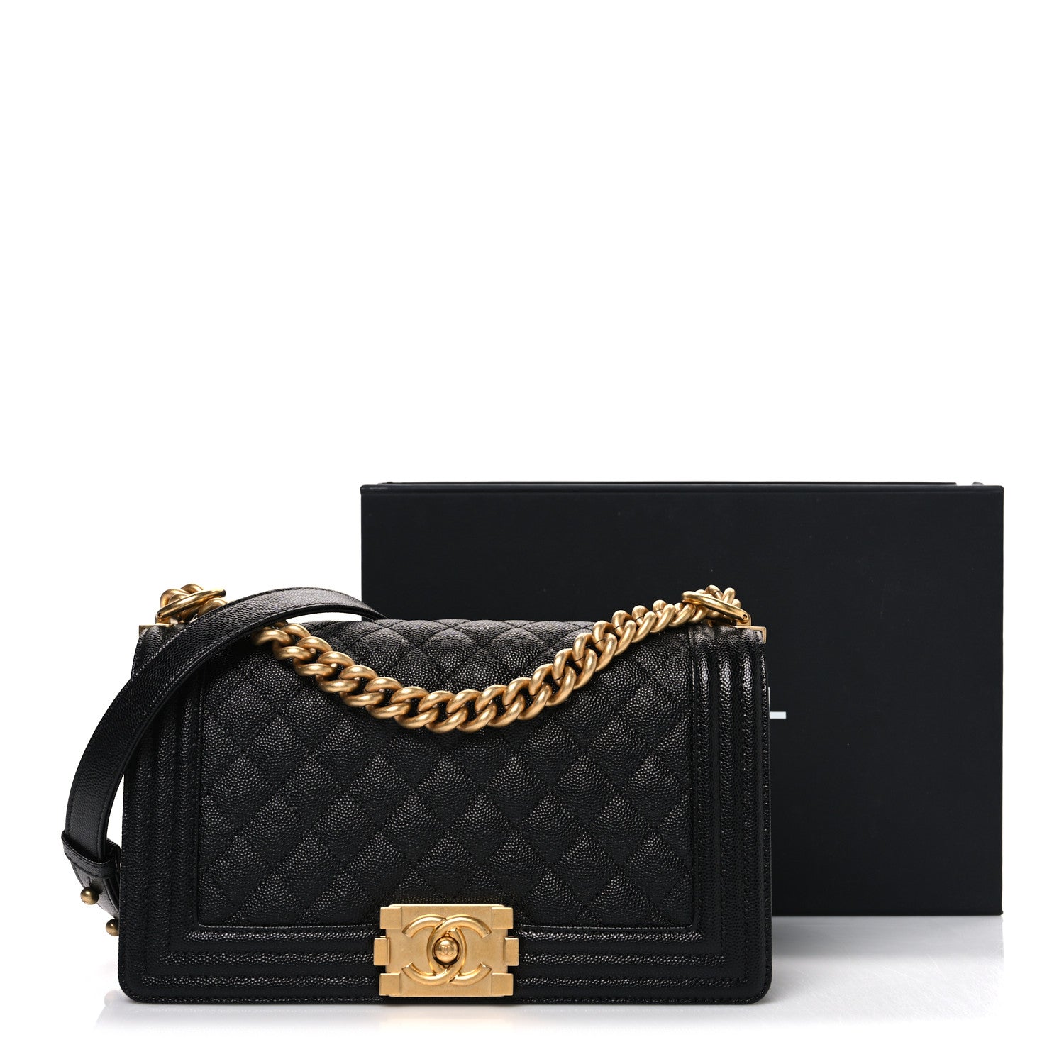 Chanel Caviar Quilted Medium Boy Flap Black 11 of 11