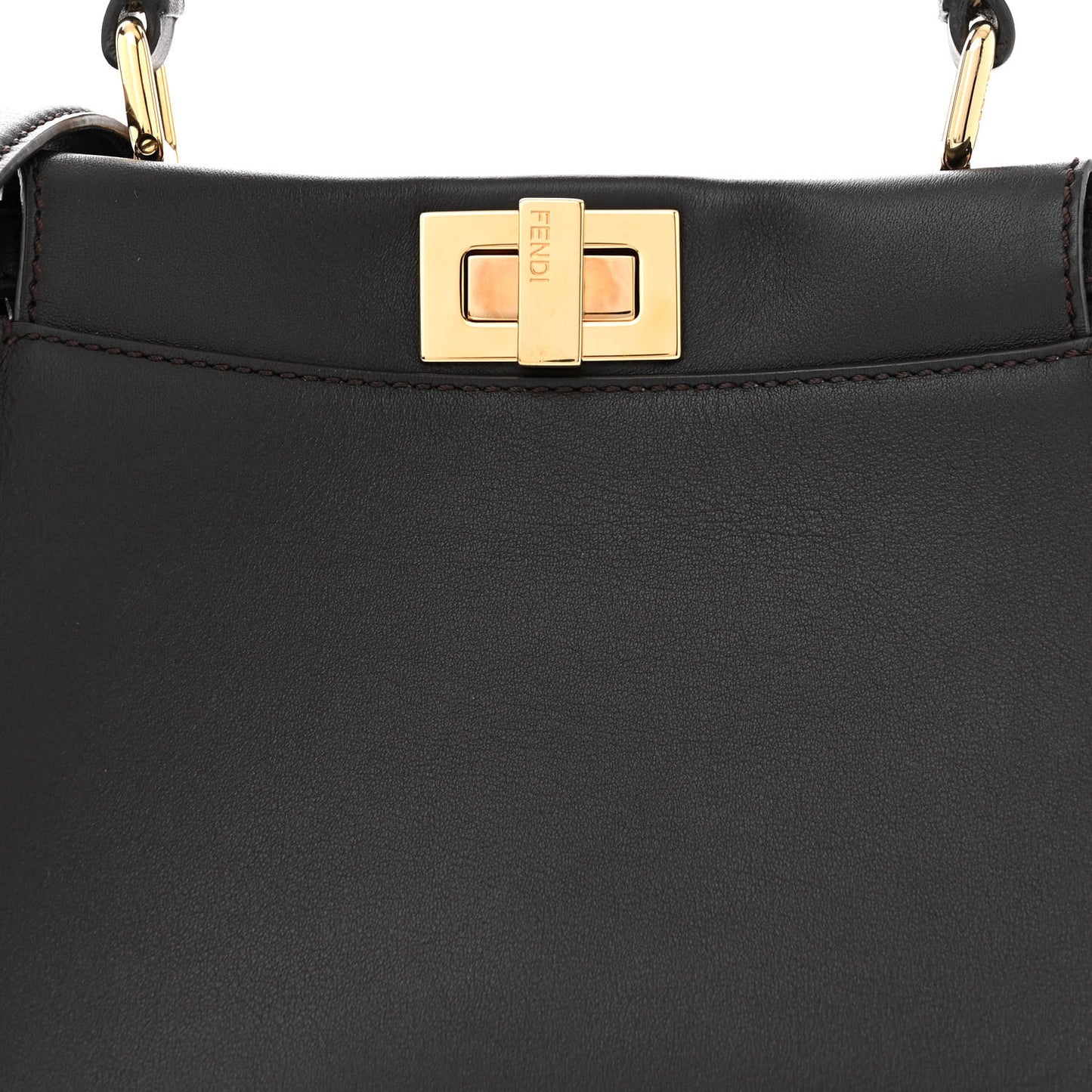 Vitello Seta Nabuk Pequin Mini Peekaboo Iconic Satchel Ebano Tobacco Moro