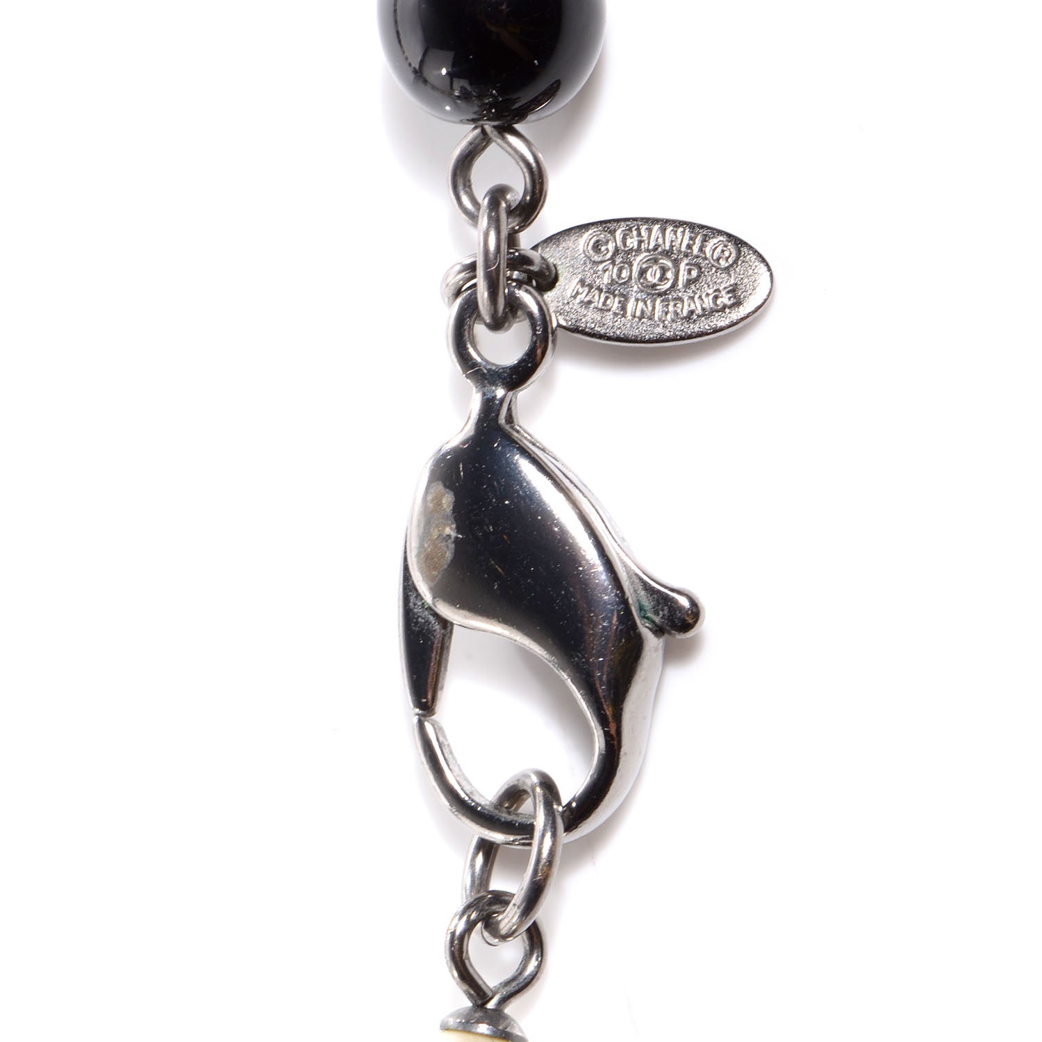 Chanel Pearl Crystal CC Beaded Long Necklace 5 of 6