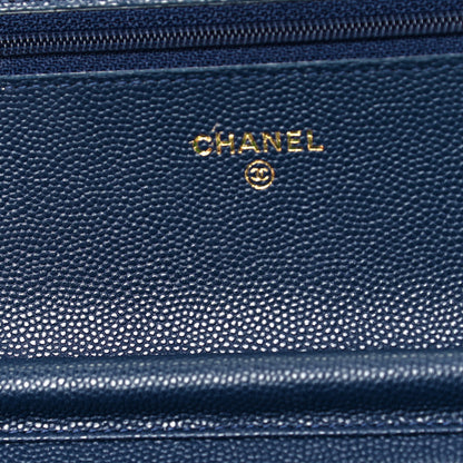Chanel Caviar Quilted Wallet On Chain WOC Navy Blue 5 of 8