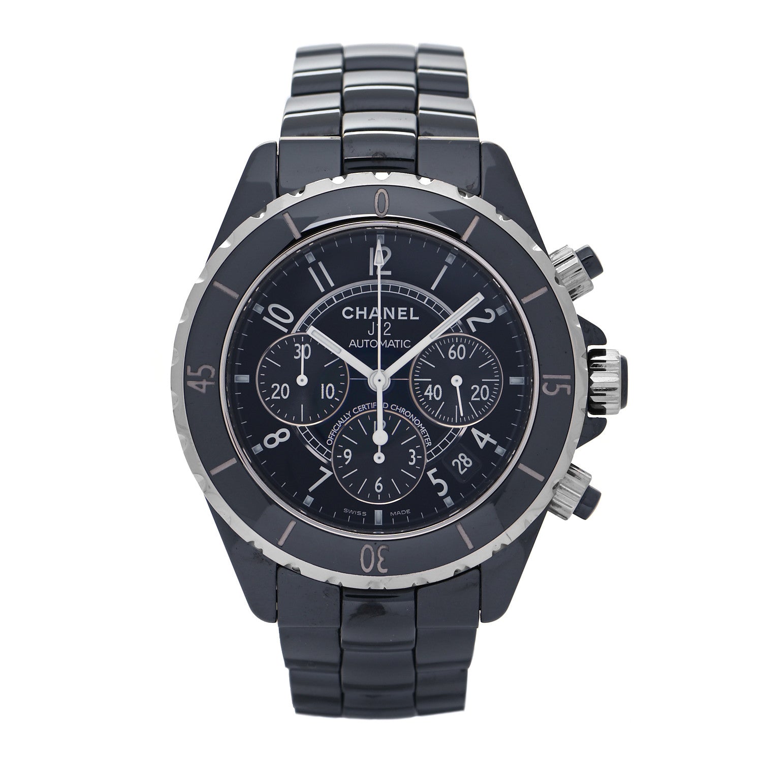 Chanel Stainless Steel Ceramic 41mm J12 Chronograph Automatic Watch Black 1 of 4