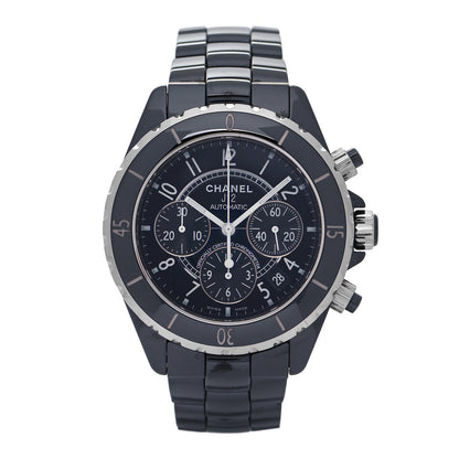 Chanel Stainless Steel Ceramic 41mm J12 Chronograph Automatic Watch Black 1 of 4