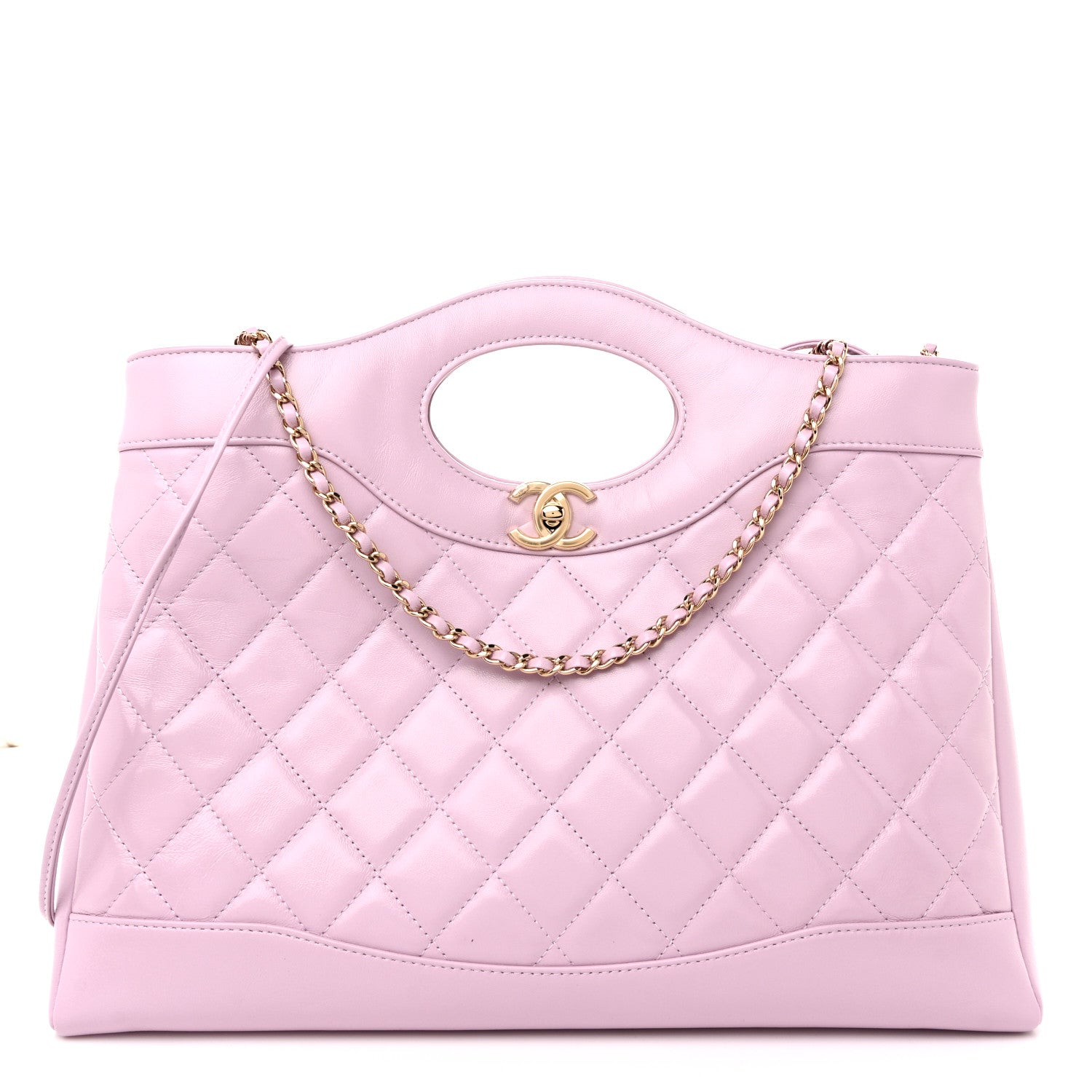 Chanel Shiny Lambskin Quilted 31 Shopping Bag Light Purple 1 of 11