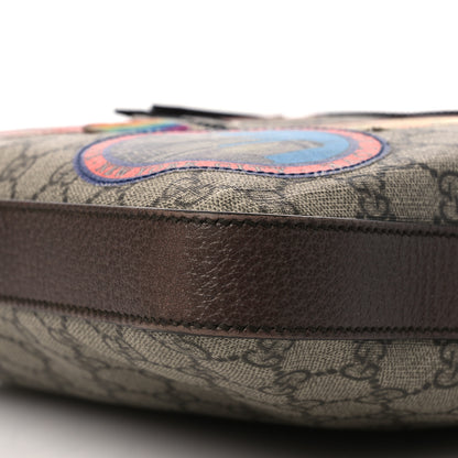 Gucci Soft GG Supreme Monogram Courrier Web Medium Flat Messenger Bag Beige New Acero Multicolor 10 of 15
