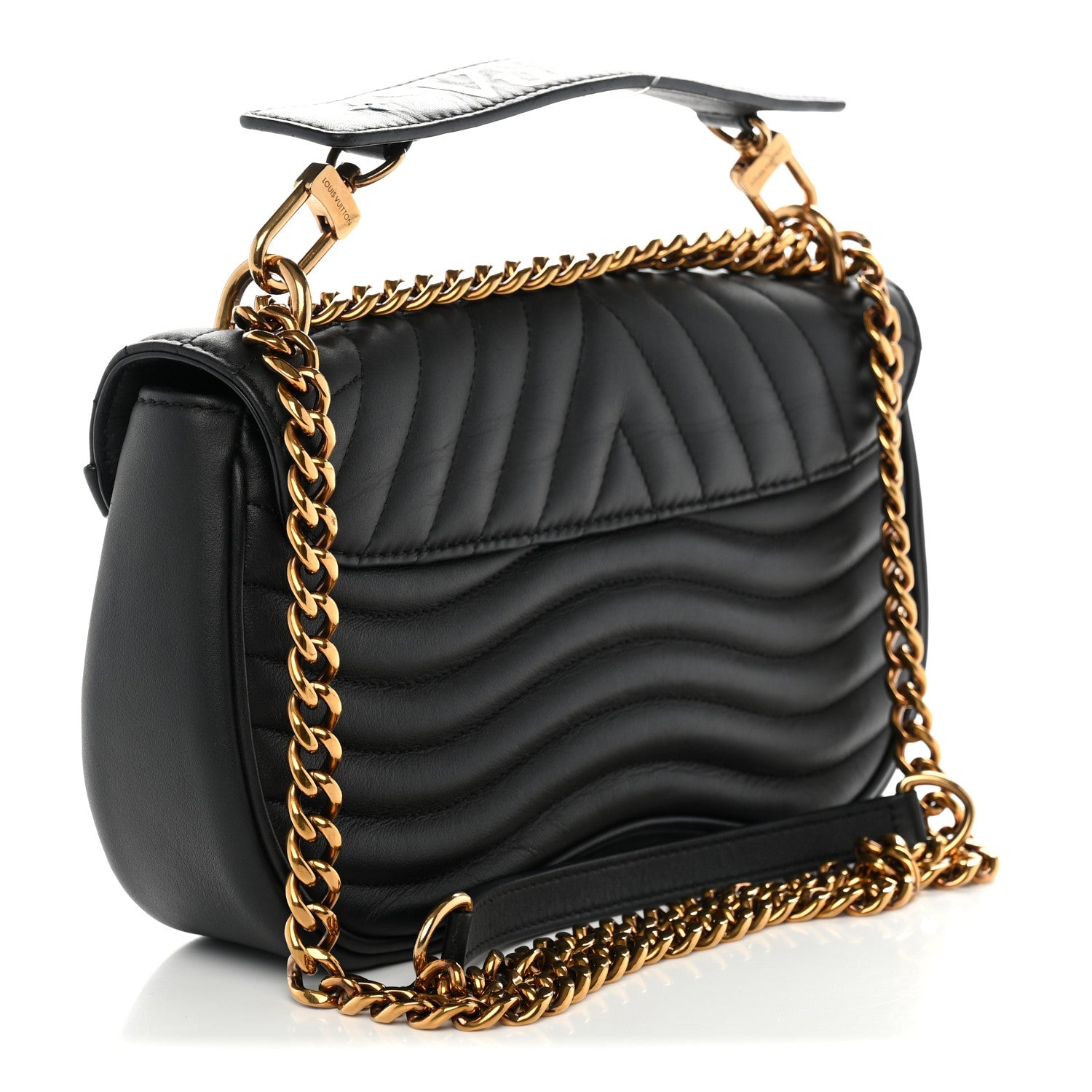 Louis Vuitton Calfskin New Wave Chain MM Black 3 of 11