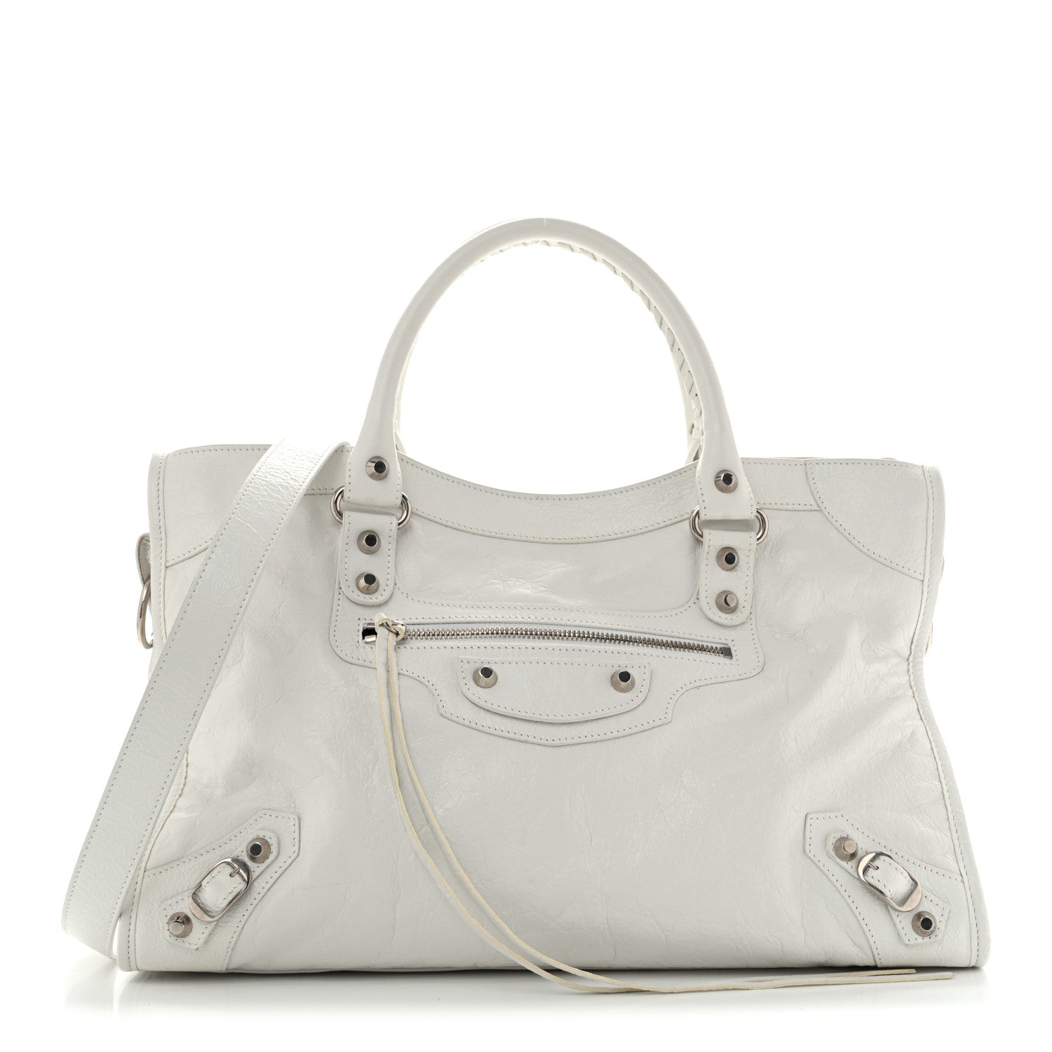 Balenciaga Agneau Arena Silver Hardware Medium Le City Optic White 1 of 15