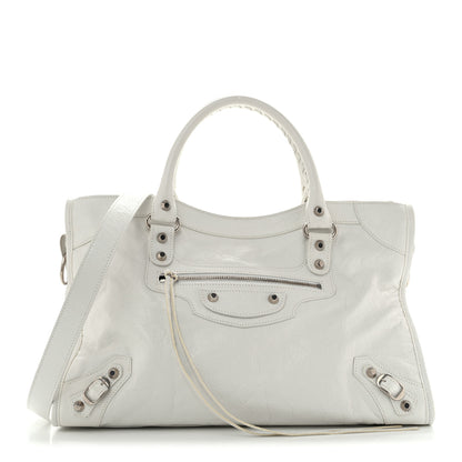Balenciaga Agneau Arena Silver Hardware Medium Le City Optic White 1 of 15