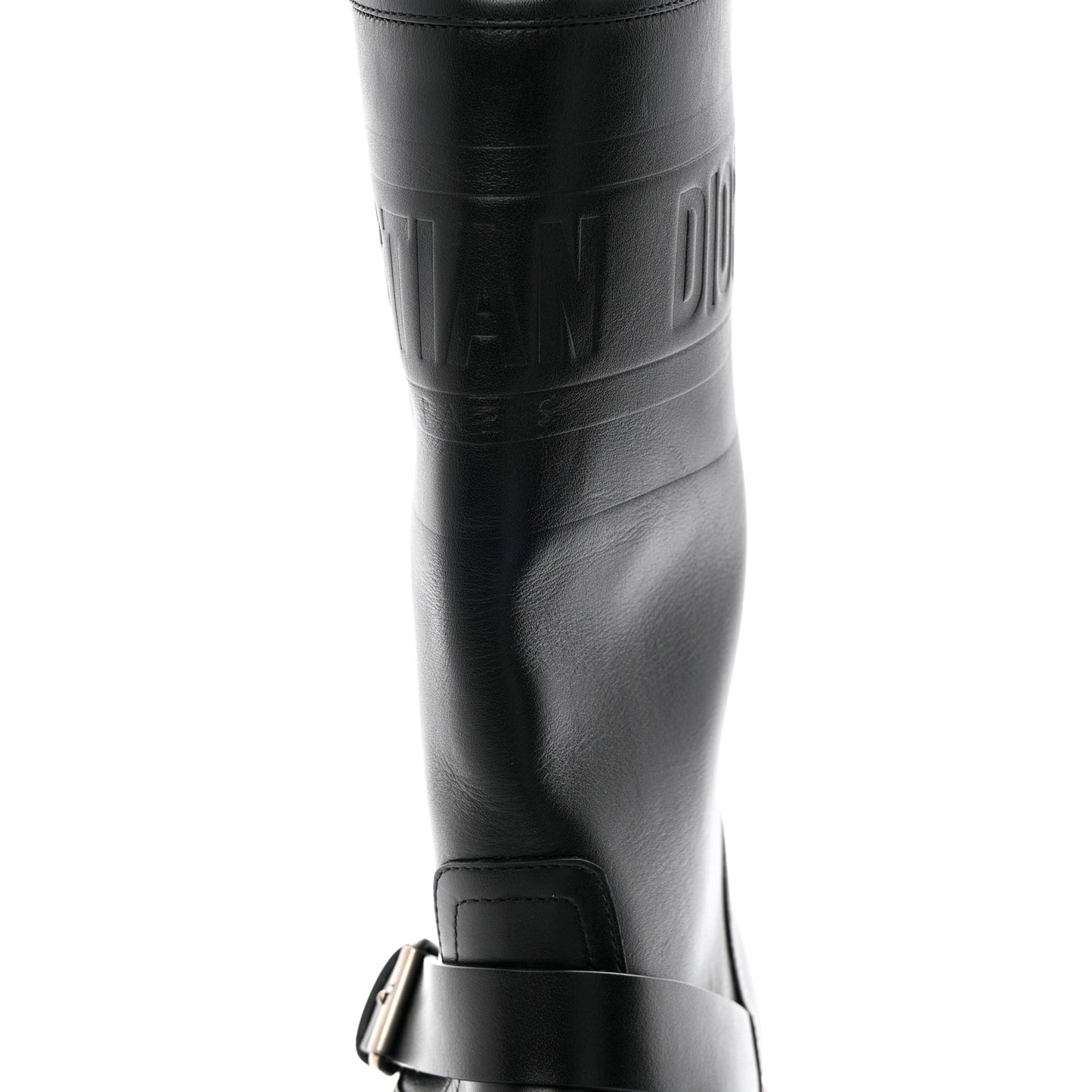 Calfskin Embossed Dior Quest 35mm Biker Boots 35 Black