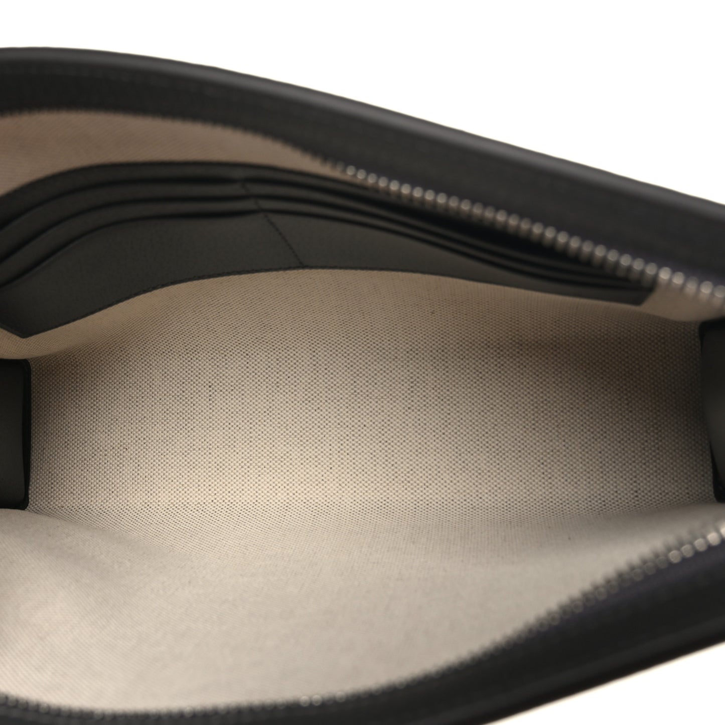 GG Supreme Monogram Textured Dollar Calfskin Ophidia Wristlet Pouch Grey Black Graphite Grey