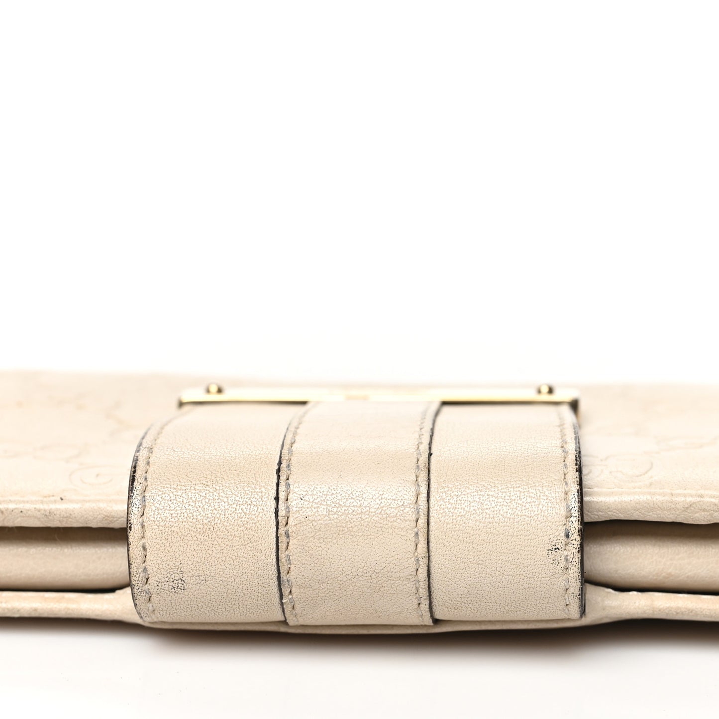 Guccissima Ladies Web Long Wallet Off White