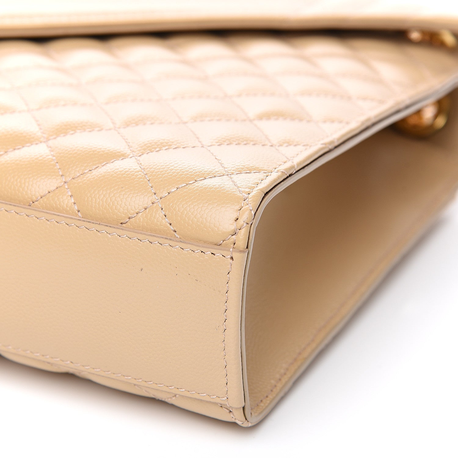 Saint Laurent Grain De Poudre Mixed Matelasse Large Triquilt Monogram Satchel Nude Powder 8 of 10