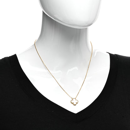 Van Cleef & Arpels 18K Yellow Gold Mother of Pearl Vintage Alhambra Pendant Necklace 2 of 6