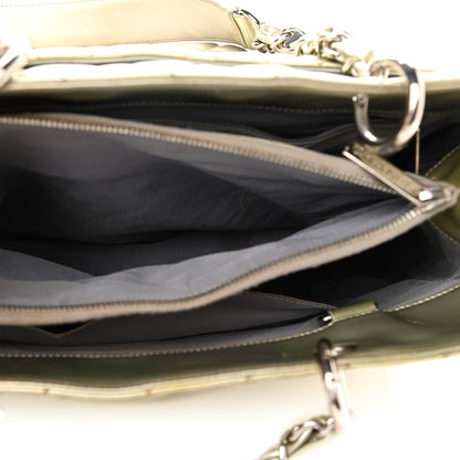 Chanel Patent Quilted Grand Shopping Tote GST Silver Gold 7 of 24