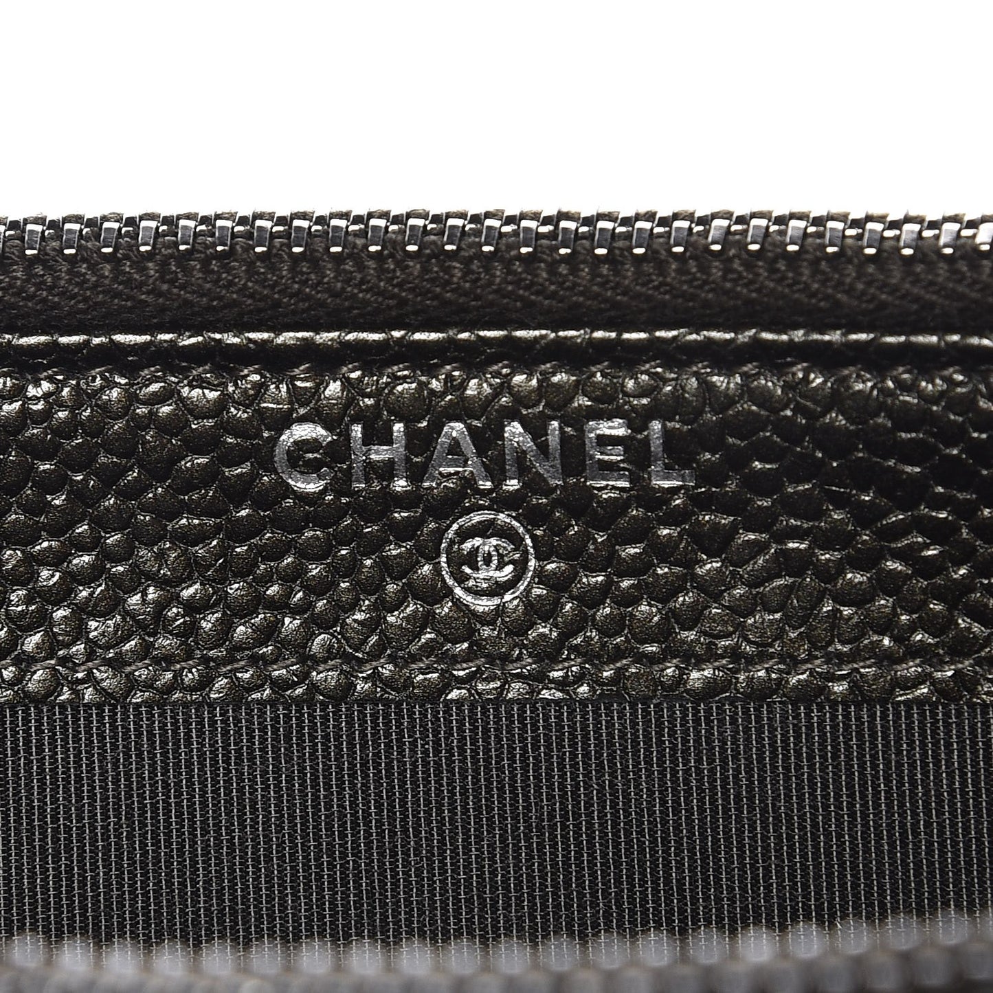 Caviar Quilted Small Clutch With Chain Dark Charcoal
