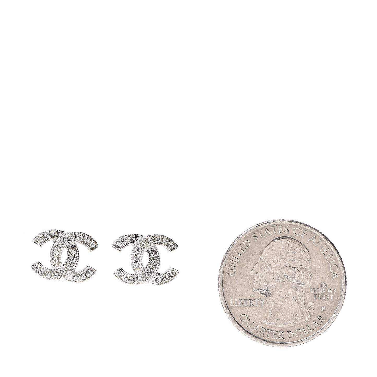 Crystal CC Earrings Silver