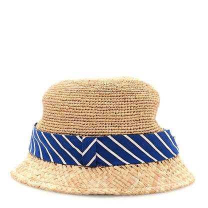 Prada Raffia Bucket Hat M Naturale Blue 5 of 7