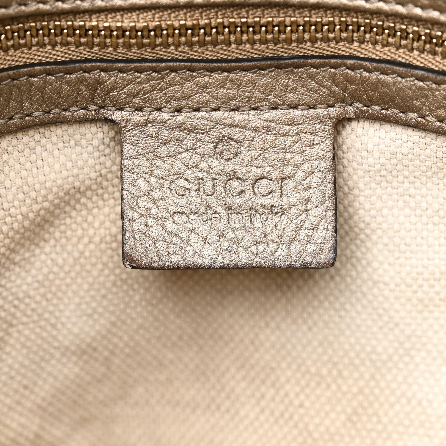 Gucci Metallic Pebbled Calfskin Medium Soho Chain Shoulder Bag Sasso 6 of 10