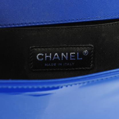 Chanel Patent Calfskin Medium Plexiglass Boy Flap Blue 6 of 7