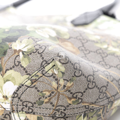Gucci GG Supreme Monogram Blooms Medium Reversible Tote Beige New Military Black 15 of 17