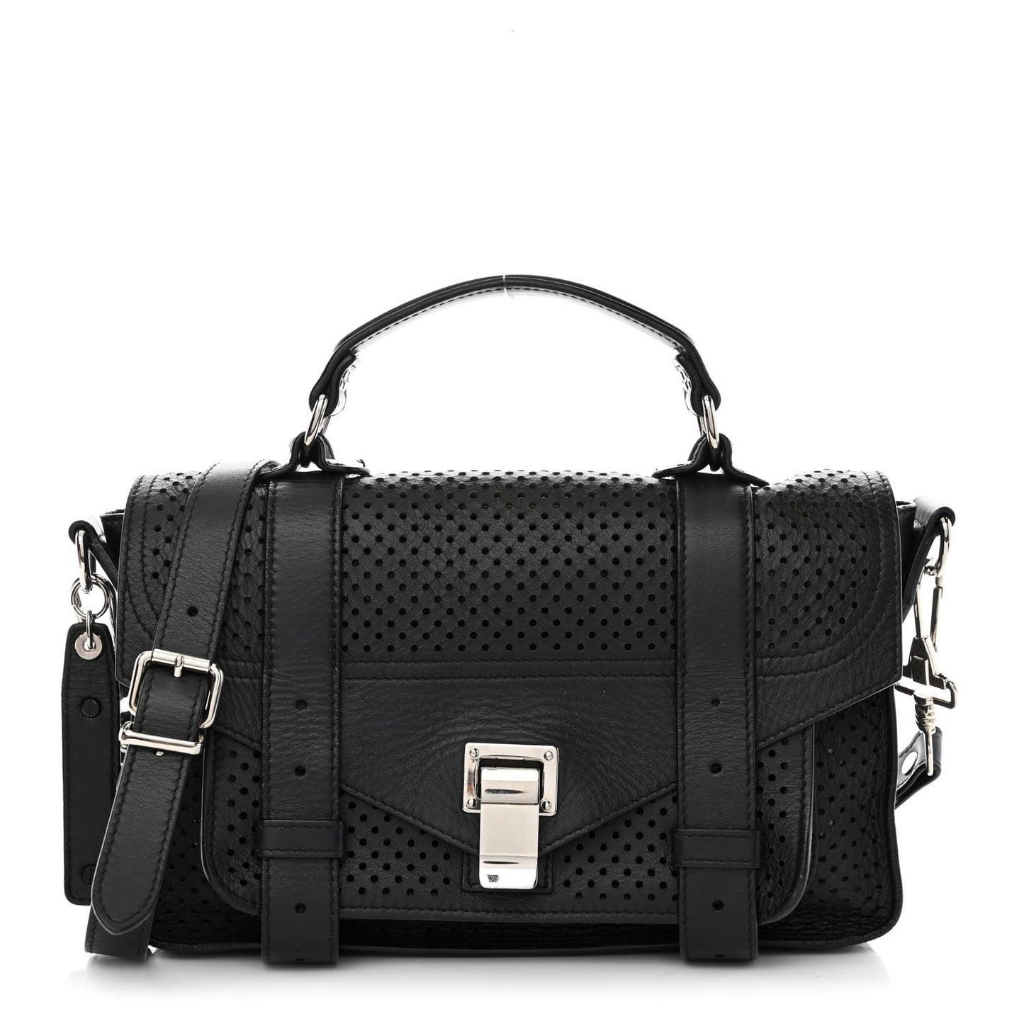 Lambskin Perforated Tiny PS1 Satchel Black