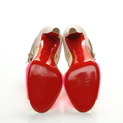 Christian Louboutin Patent Trezotro 100 Sandals 40 Shocking Pink 5 of 8