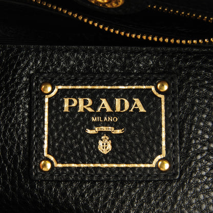 Prada Vitello Daino Double Pocket Hobo Nero Black 7 of 10