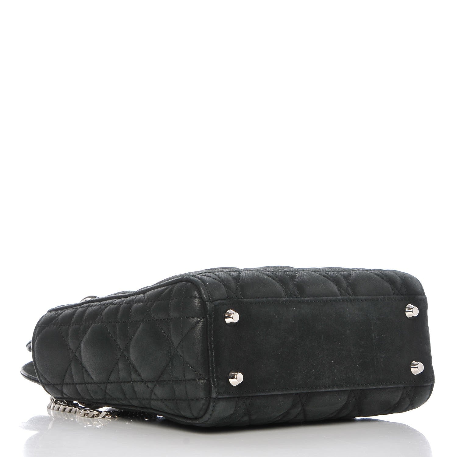 Christian Dior Metallic Calfskin Cannage Mini Lady Dior Black 4 of 9