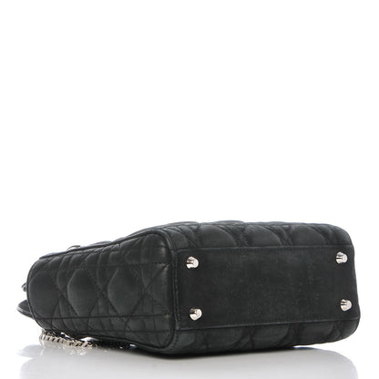 Christian Dior Metallic Calfskin Cannage Mini Lady Dior Black 4 of 9
