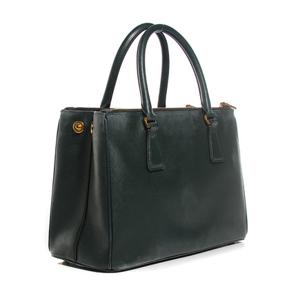 Prada Saffiano Lux Small Double Zip Tote Smeraldo 3 of 14