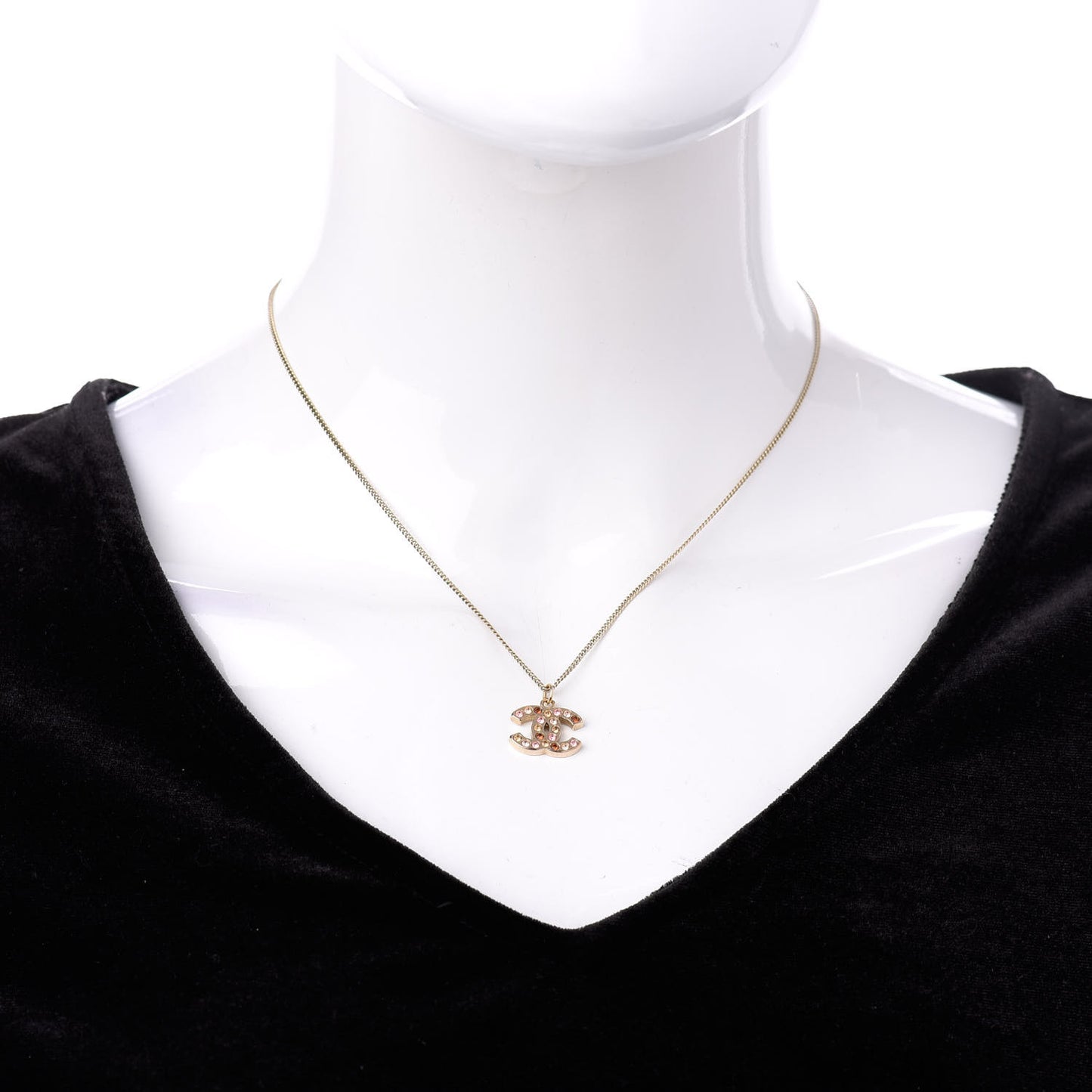 Crystal CC Necklace Gold Multicolor
