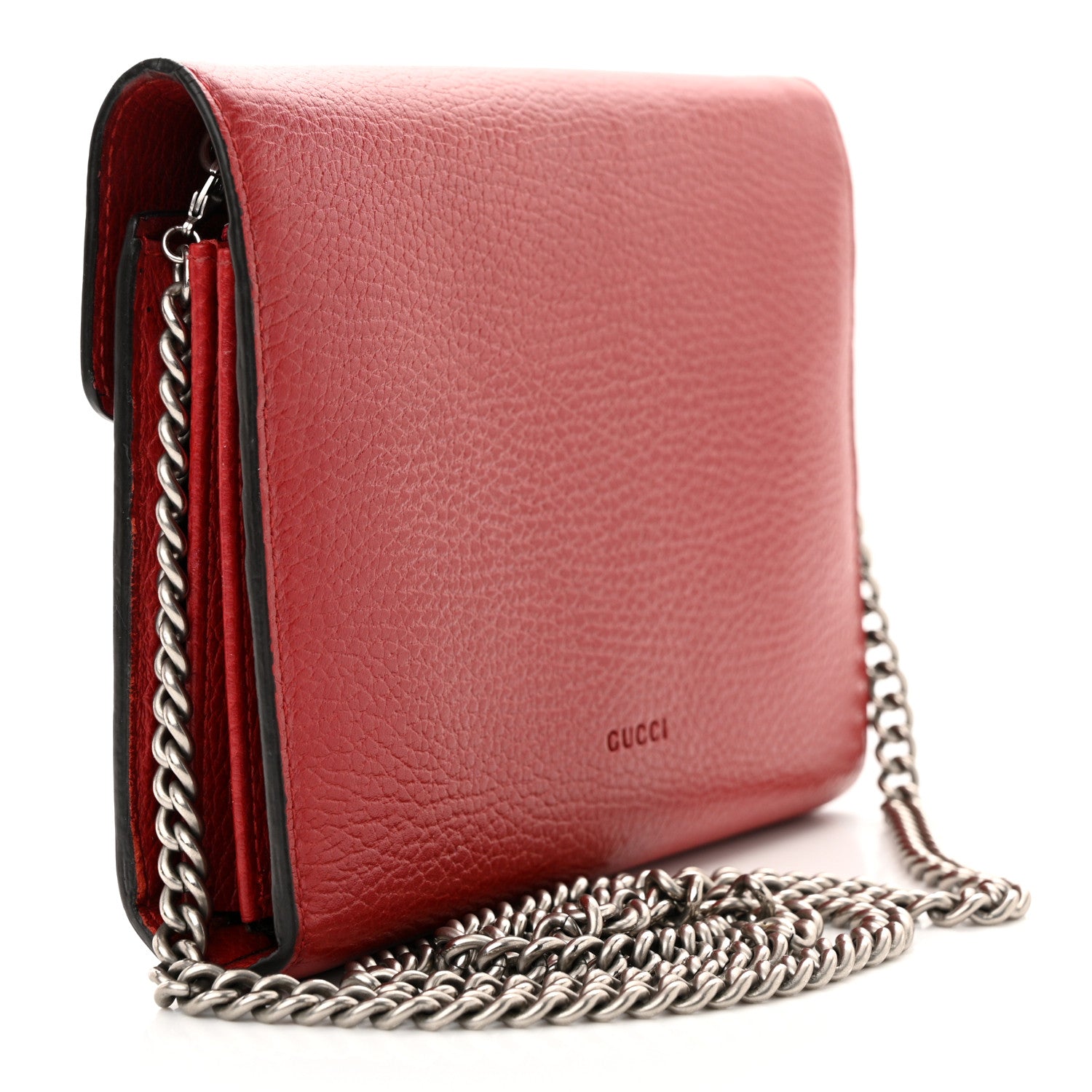 Gucci Calfskin Mini Dionysus Chain Wallet Hibiscus Red 3 of 16