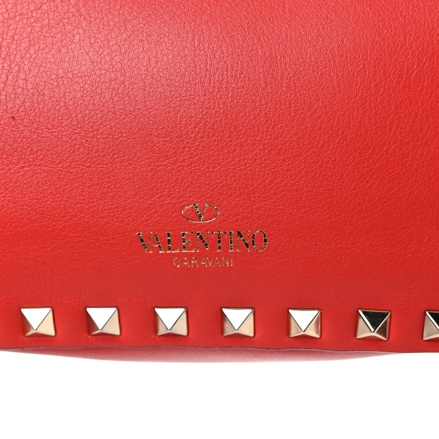 Vitello Mini Rockstud Tote Red