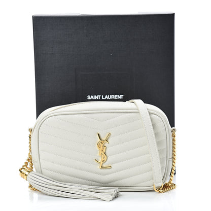 Saint Laurent Grain De Poudre Matelasse Monogram Mini Lou Camera Bag Crema Soft 11 of 11