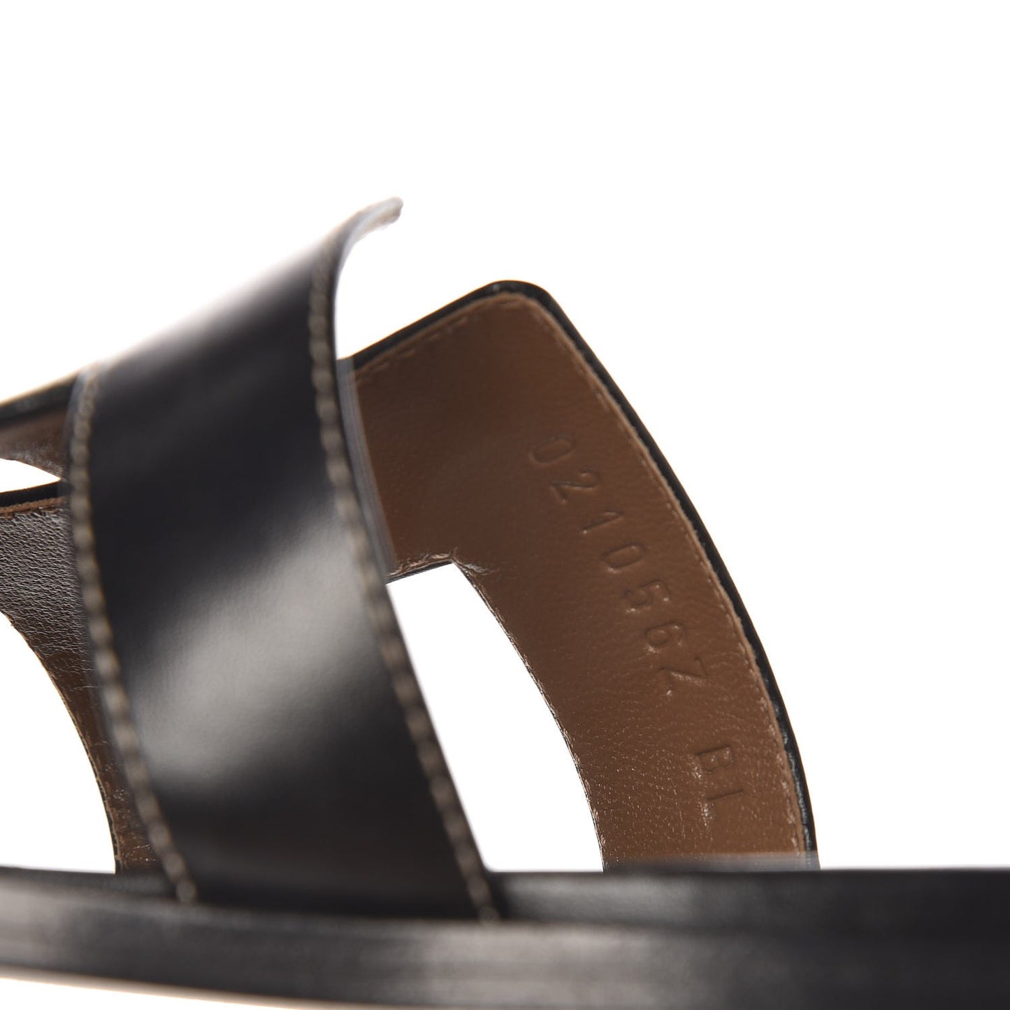 Box Calfskin Oran Sandals 36.5 Black
