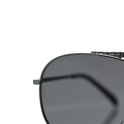 Chanel Metal Pilot Aviator Sunglasses 4231 Black 7 of 8