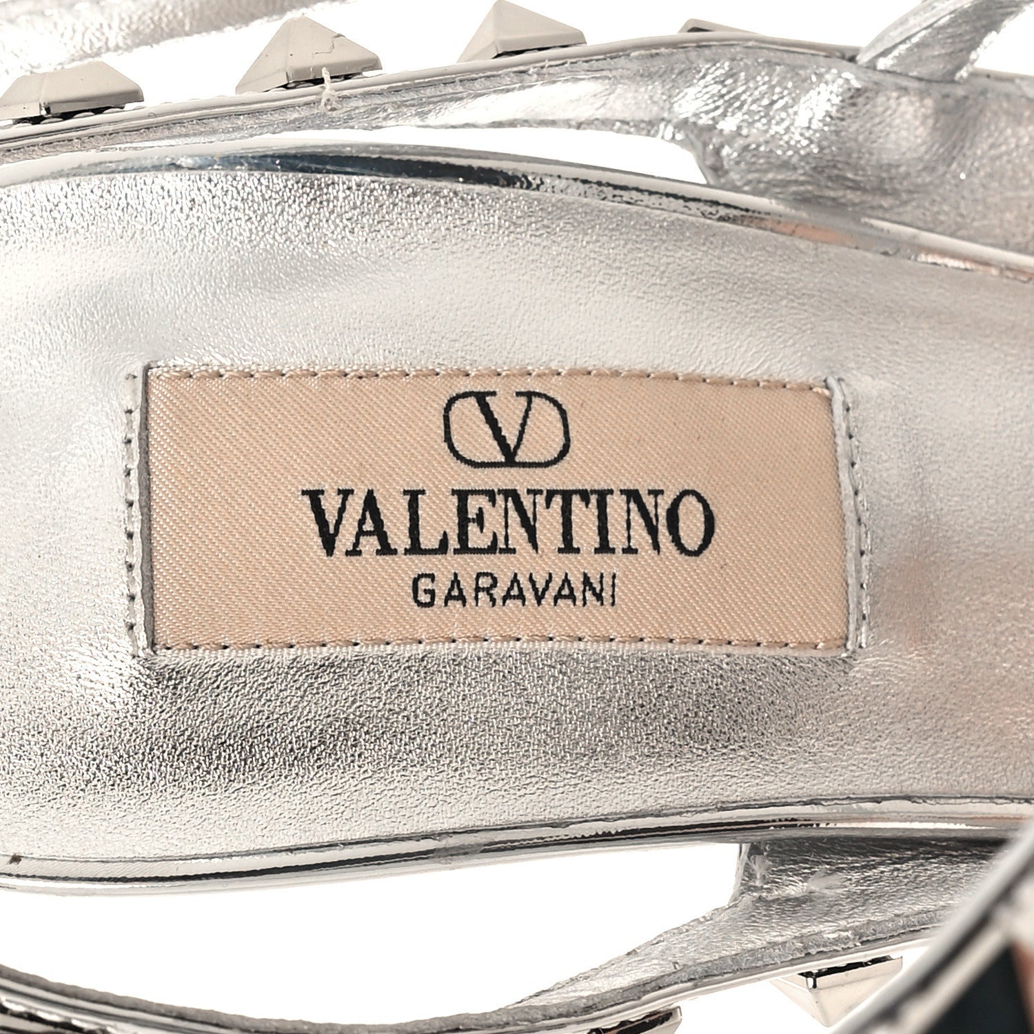 Valentino Garavani Metallic Patent Rockstud Ankle Strap 100mm Pumps 40 Silver 8 of 10