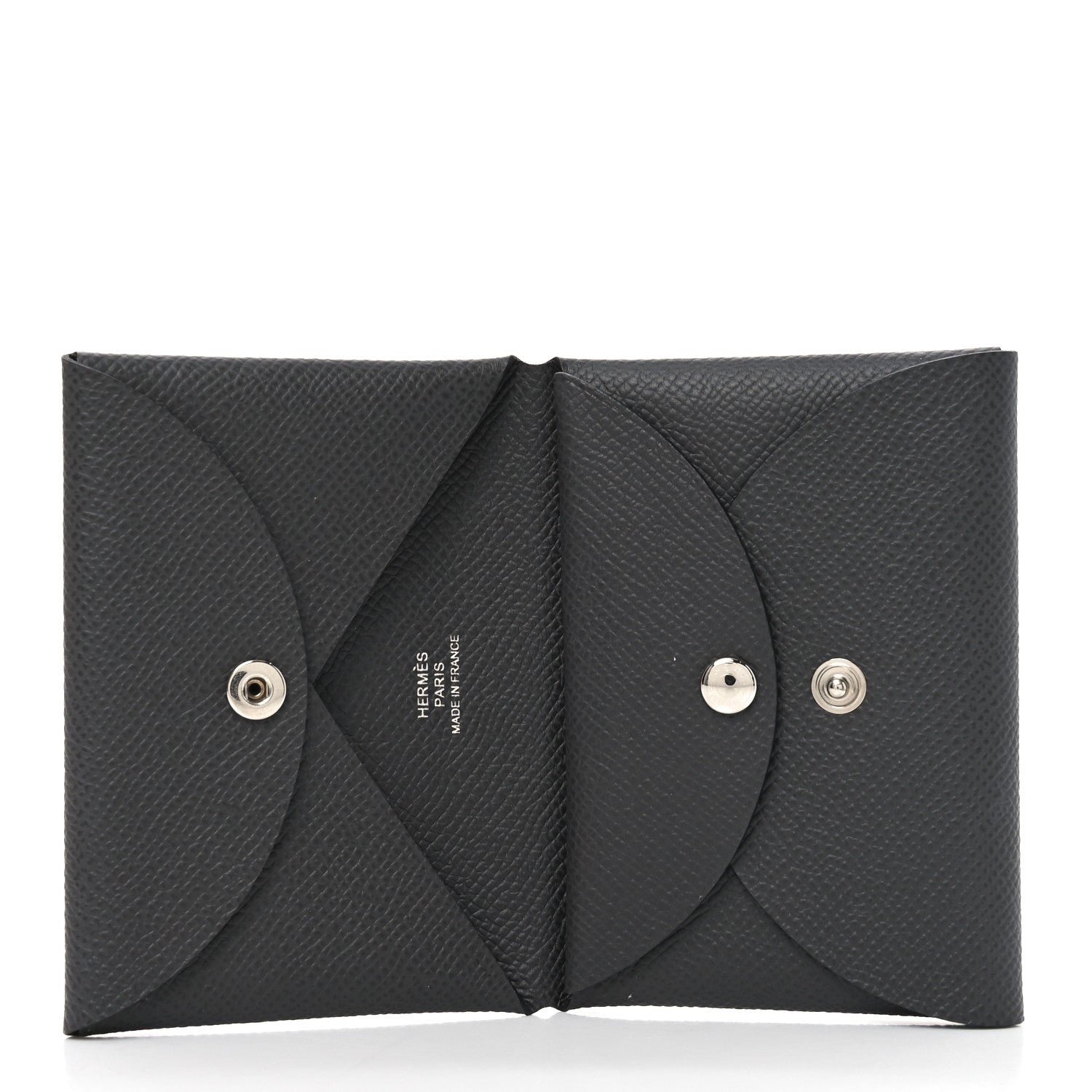 Hermes Epsom Calvi Duo Card Case Graphite 5 of 7