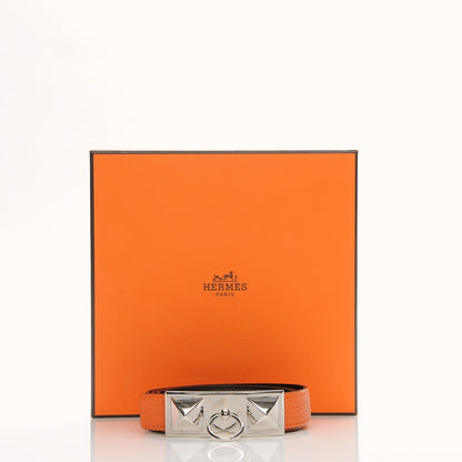 Hermes Togo Swift 24mm Sydney 90 Belt Orange Chocolate 8 of 8