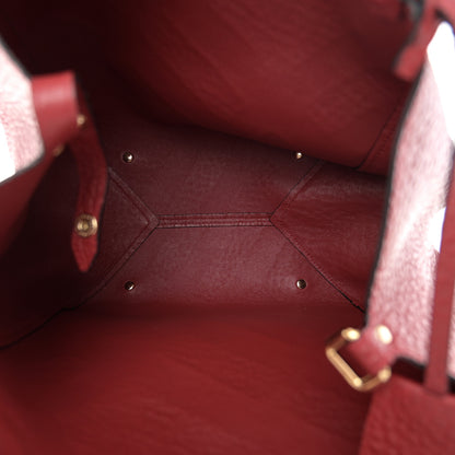 Burberry Signature Grain Calfskin Check Embossed Small Canterbury Tote Red 6 of 14